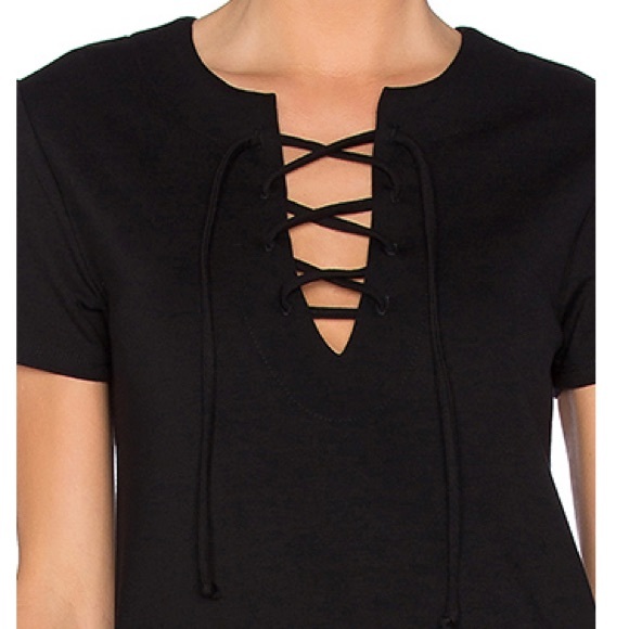 Black Ponte Lace-up Dress by Eight Sixty *NEW* - Picture 2 of 10